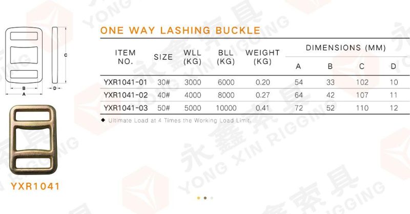 Hot Sale Cross One Way Lashing Buckle Cross Logistics Belt Link Metal Buckle