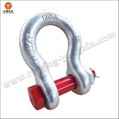 Yongxin Rigging Bolt Type Bow Shackle/High Strength Drop Forged Shackle