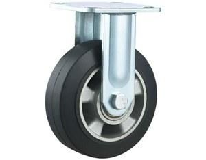 8&quot; X 2&quot; Heavy Duty Rubber on Aluminum Wheel Casters Rigid Plate