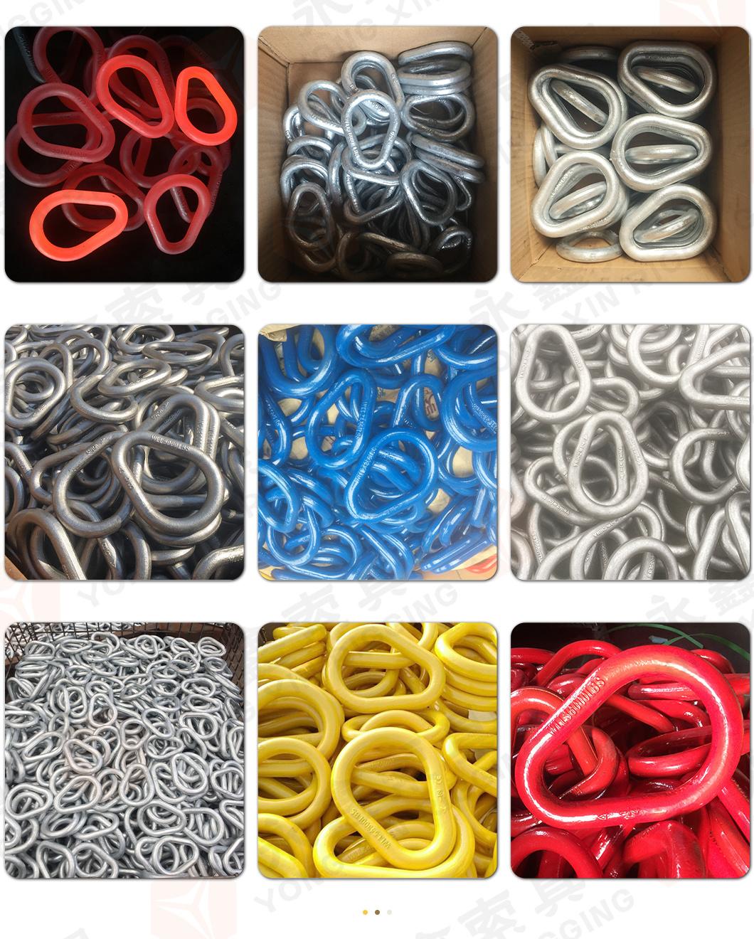 Grade Us Type Forged Alloy Steel Master Forged Pear Shape G80 Webbing Connecting Link Double Twin Clevis Links