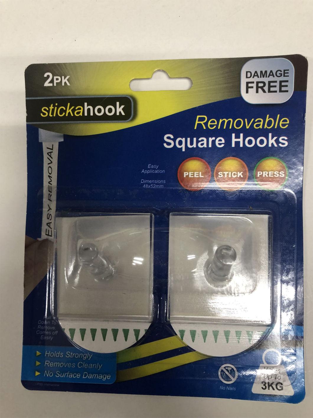 6 Small Square Plastic Hokks for Daily Use