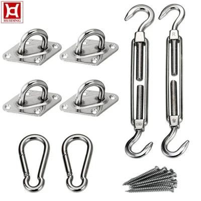 Stainless Adjustable Square 4 Corner Sun Shade Sail Hardware Kits
