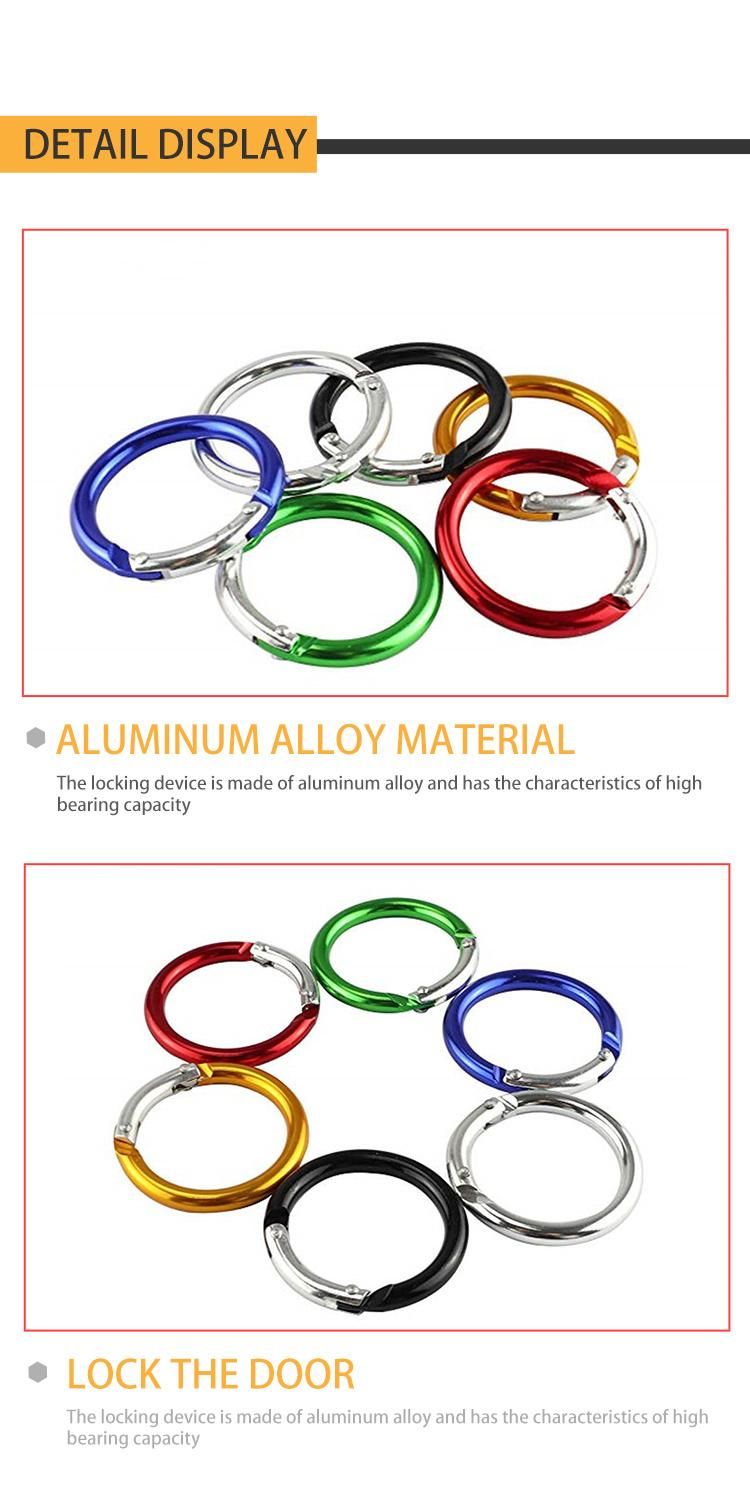 Fashion Round Shaped Aluminum Carabiner Buckle Pack Spring Snap Keychain Clip Carabin Camping Hiking Backpack Accessory