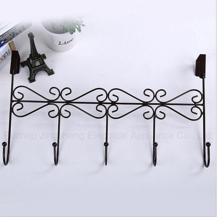 Metal Clothes Hook Rack Over Door 5 Garment Hook