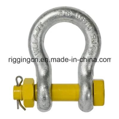 Bow Shackle for Industrial with Yellow safety Pin in Grade S