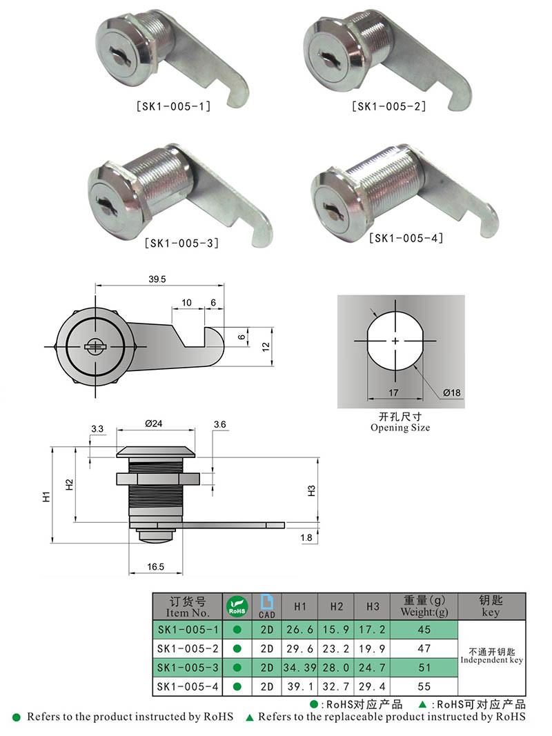 Sk1-005-1 Mailbox Lock/ Cam Latch / Cylinder Lock/ Cam /Lock