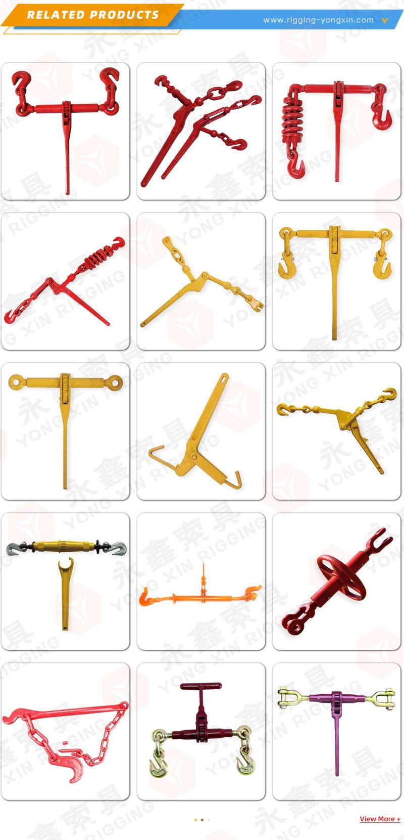 Type Lever Load Binders China Rigging Hardware Chain Type Lever Load Binders with Hooks