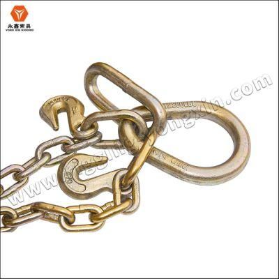 Rigging Forged Hardware G70 Chain Grade Galvanized Alloy Double Hook Chain R-T-J Shape Combination