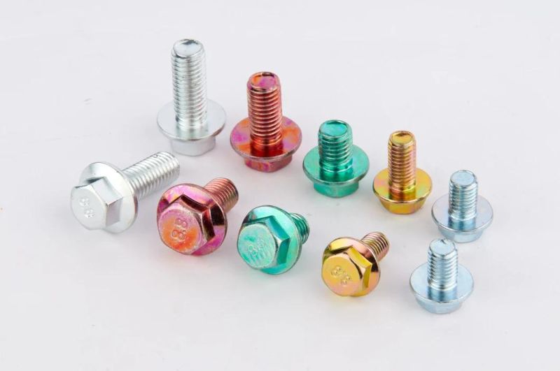 Hexagon Head Bolts with Cross Recessed, Customized No-Standard Hexagon Flange Bolts/Screws with Serrated/Carbon Steel Bolts