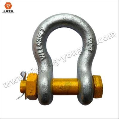 Rigging Hardware Hot DIP Galvanized G2130 Type Carbon Steel Drop Forged Screw Pin Anchor Bow Shackle with Colored Safety Bolt
