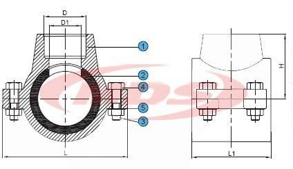 Cast Iron 250mm Pipe Saddle Clamp for PVC Pipe/ PE Pipe