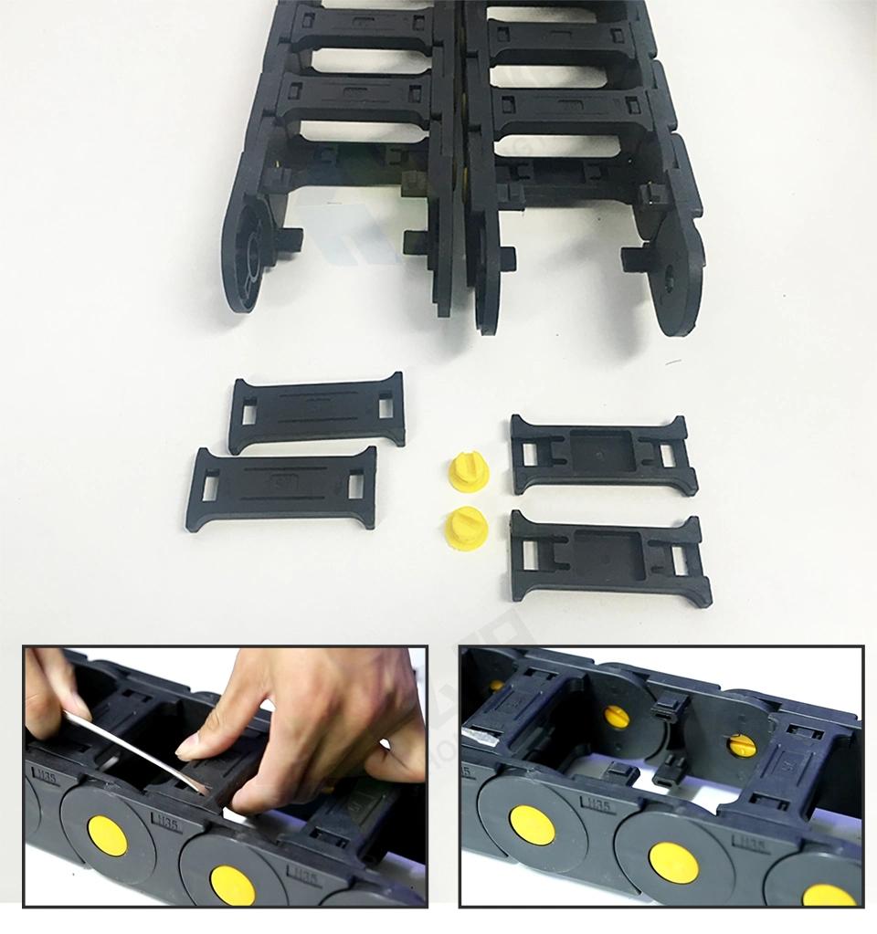 Hycnc Drag Chain Cable Chain Cable Carrier Plastic Nylon Materials for CNC Router Machine Using Wire Carrier Semi Sealing Drag