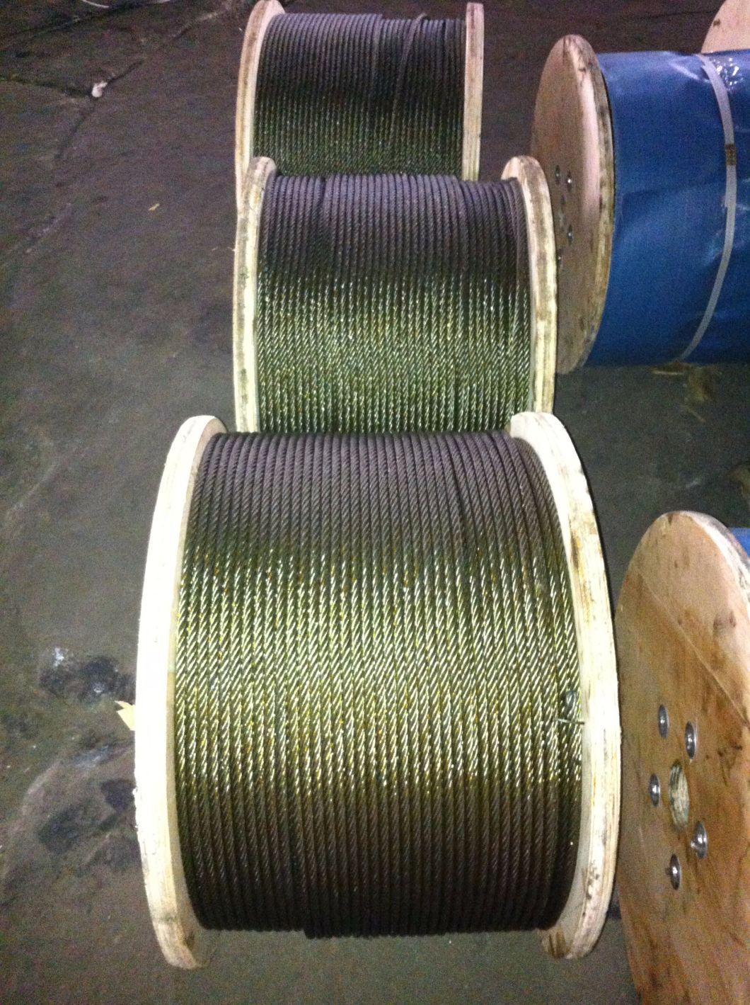 Galvanized and Ungalvanized Cable 6X19+Iwrc with Wooden Reel Packing