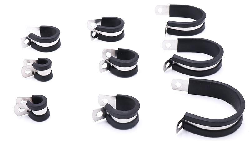 EPDM Rubber Lined R Hose Clamp Hanging Clamp with Rubber P-Clip