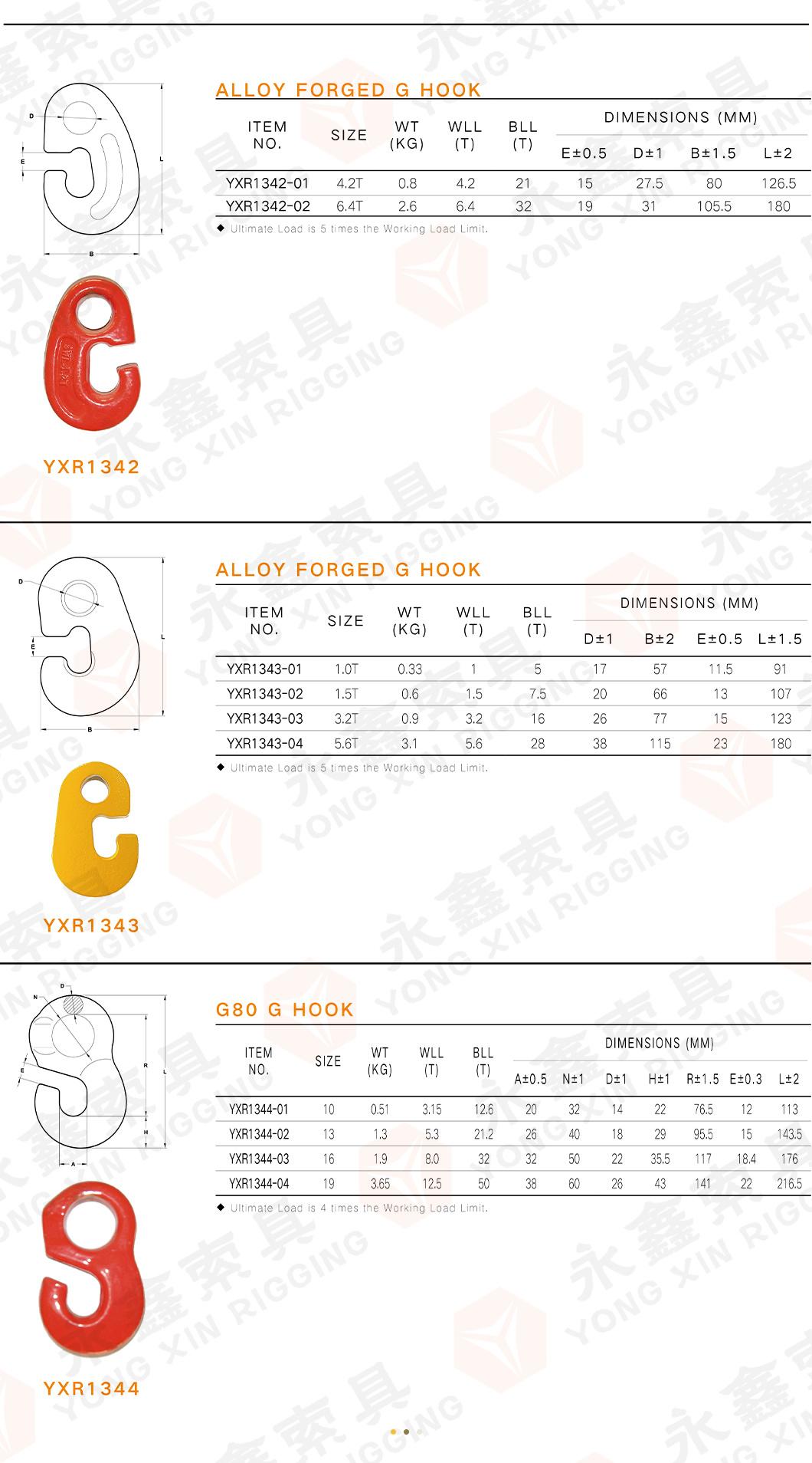 Forged G Hook Alloy Steel Hook