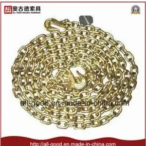 Yellow Galvanized Transport Binder Chain with Grab Hook