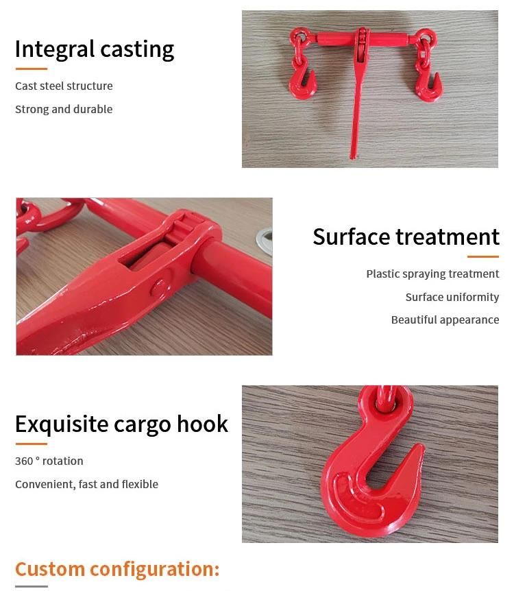 G70/G80 High Tensile Lashing Chain Ratchet Load Binder with Hooks
