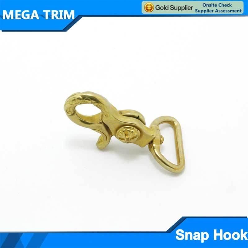 Light Gold Snap Hook with Flower Logo
