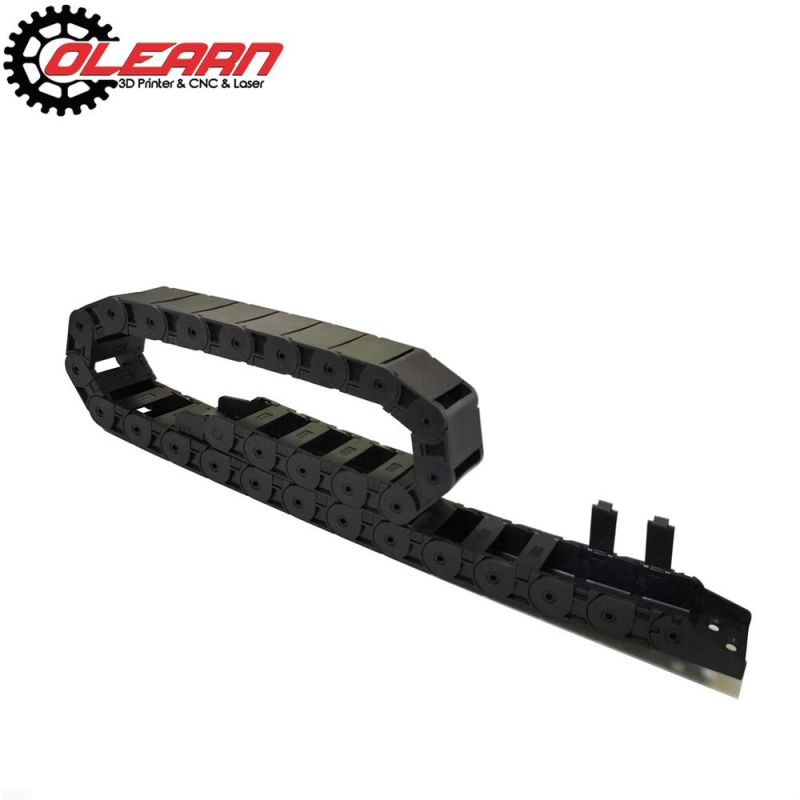 Olearn Black Plastic Flexible Nested Semi Closed Drag Chain Cable Wire Carrier 1m 18mm X 37mm for Electrical Machines