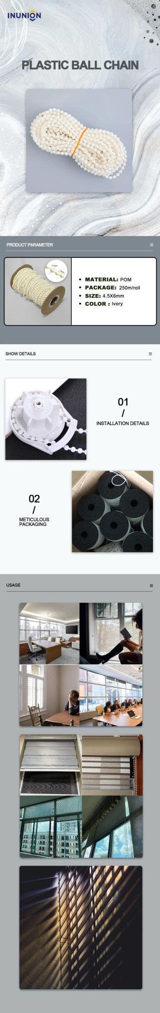 Chains Plastic Chain Ball 4.5mm Roller Blinds Chains Plastic Chain Plastic Ball Chain