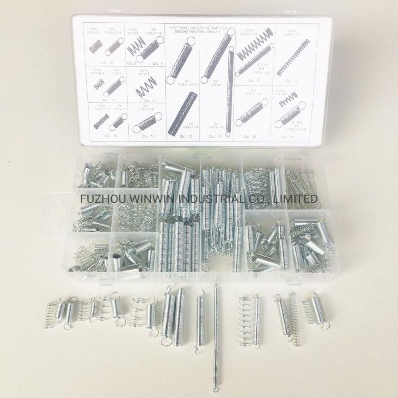 200PCS Zinc Plated Extension and Compression Industry Spring Assortment Kit (WW-200ISA)