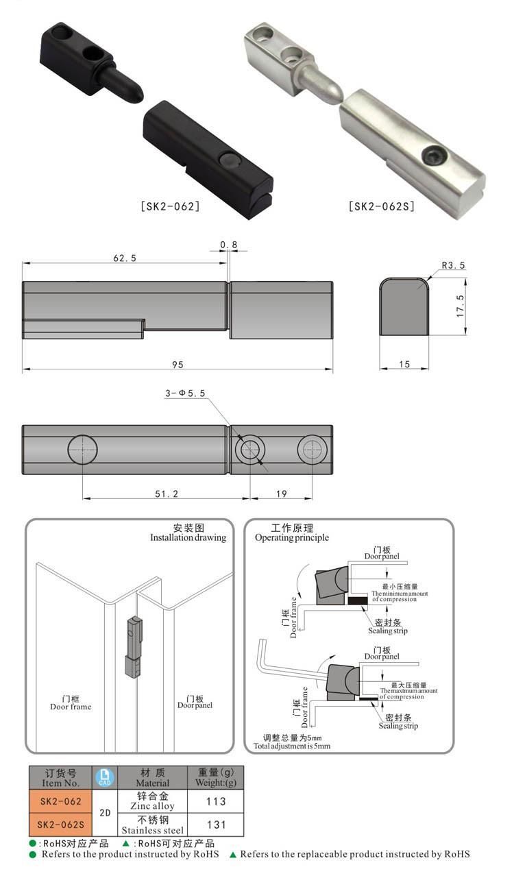 Sk2-062 Lift off Hinge/ Removable Cabinet Gate Detachable Hinge