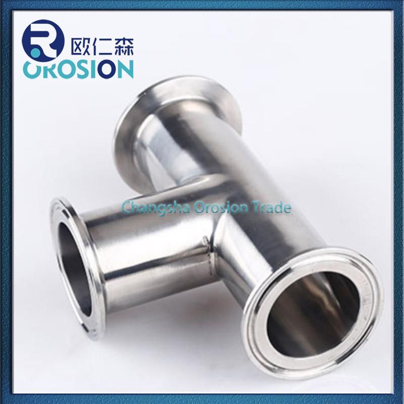 Sanitary Food Grade Stainless Steel Clamped Equal Tee