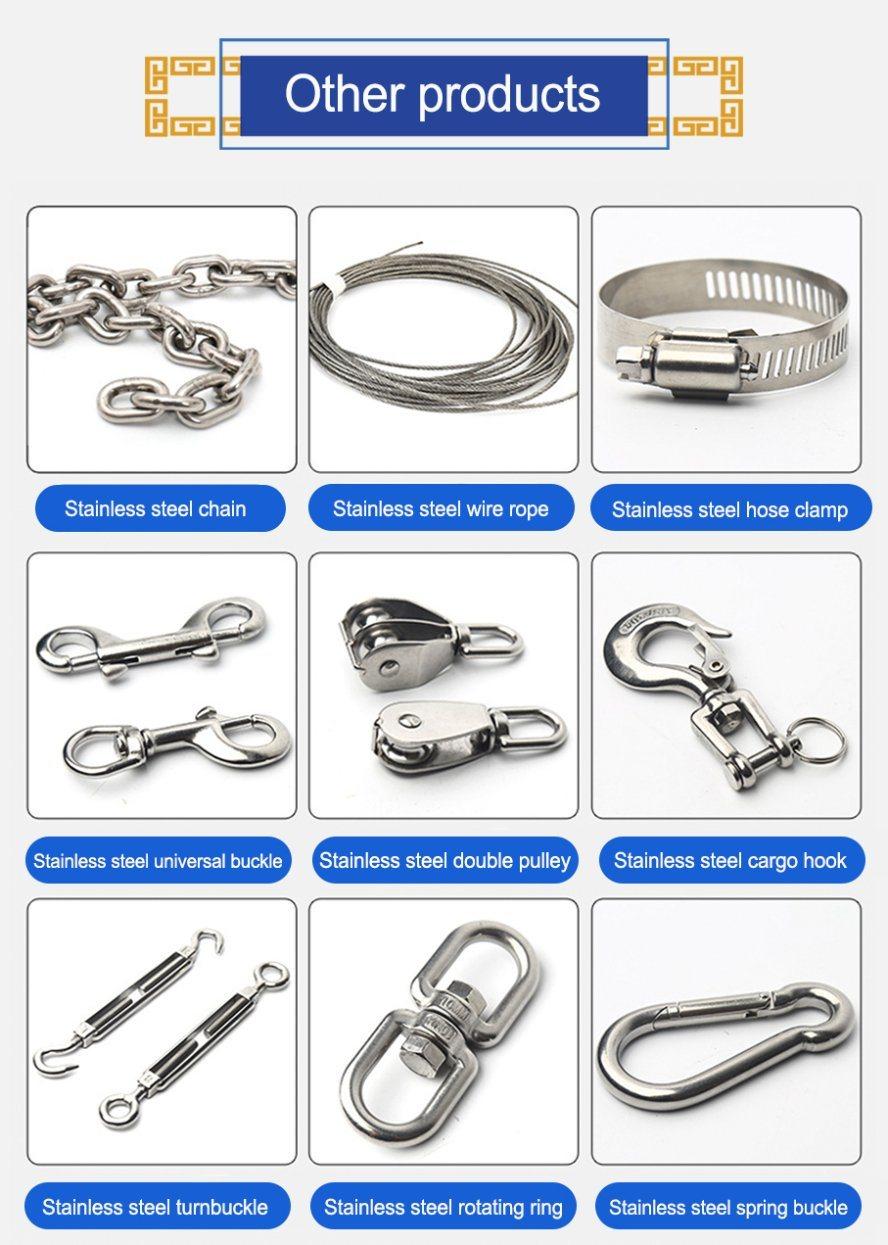 High Quality Stainless Steel 304/201 Rigging Buckle Carabiner Snap Spring Hook