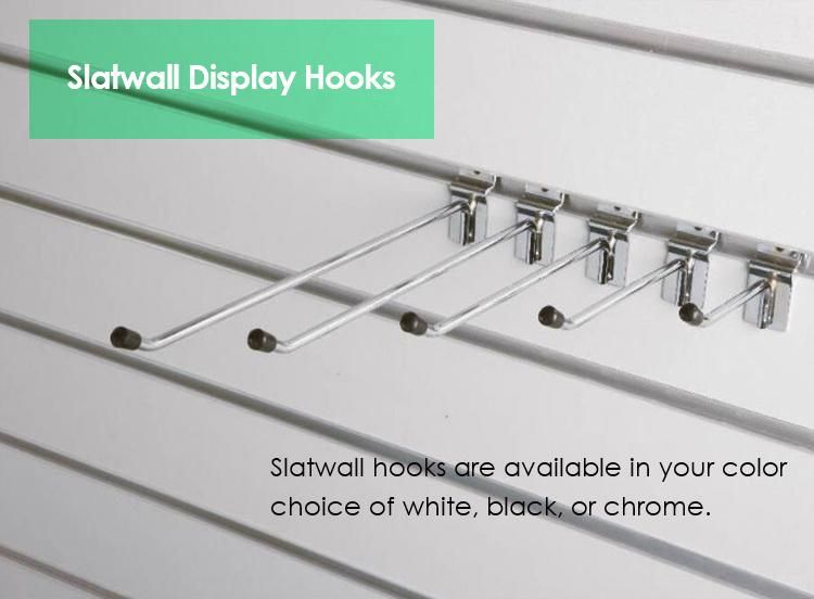 Shopfitting Chrome Metal Steel Slatwall Wire Display Hook with Cap