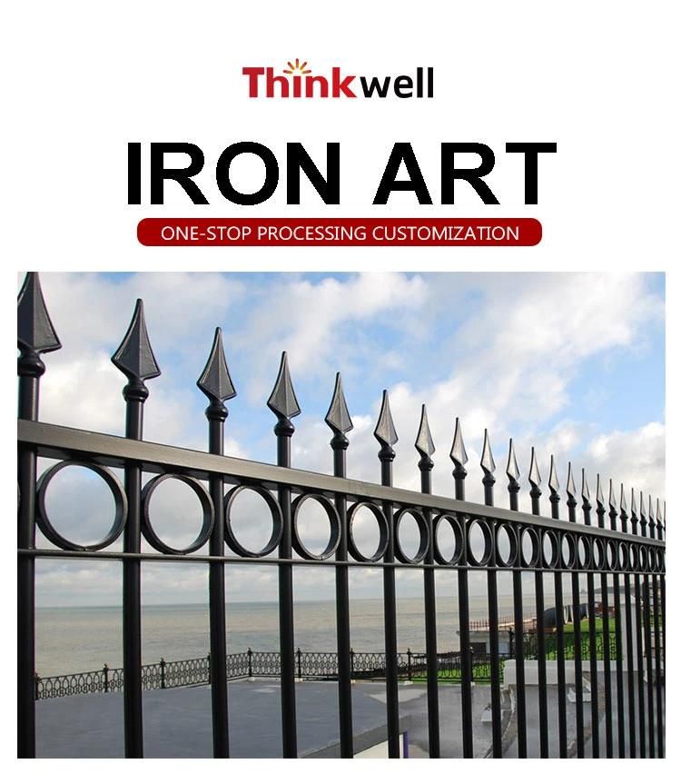 Steel Ornaments Wrought Iron Fence Spear Point Top