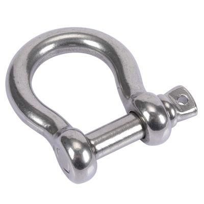 Stainless Steel 304 316 Rigging Hardware Fitting Shackle Pin Heavy Duty Lifting Bow D Shackle