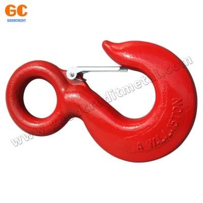 Drop Forged Carbon Steel Painted Eye Hoist Hook with Latch