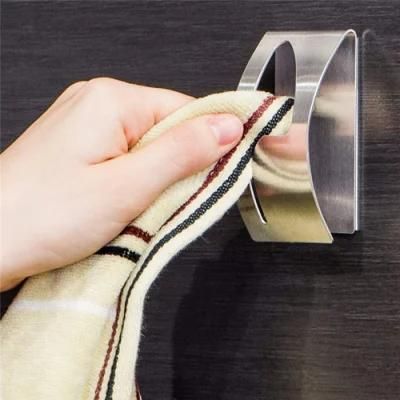 Stainless Steel Towel Wall Metal Hanger Self Adhesive Towel Hooks