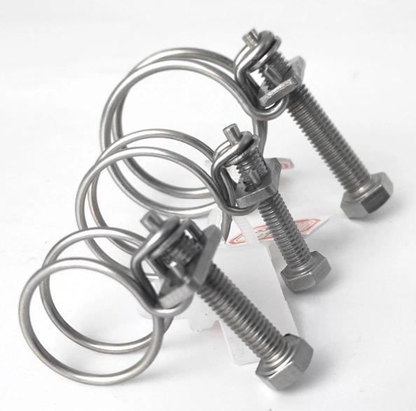 Zinc Plated Double Wire Hose Clamp Adjustable Pipe Clamp