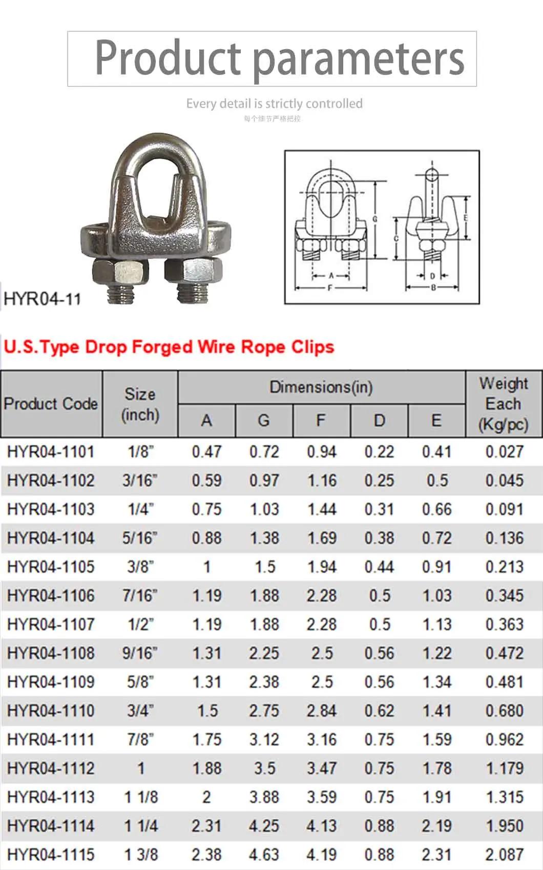Low Price Zinc Plating DIN 741 Malleable Wire Rope Clips