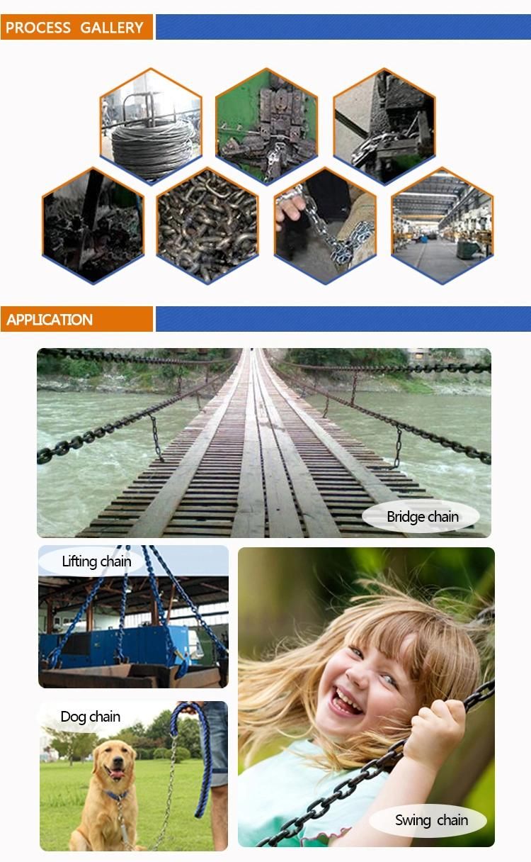 Galvanized Medium Link Commercial Welded Link Chain Carbon Steel Short/Long/Medium Link Chain DIN763 DIN764 DIN766 DIN5685 DIN5686