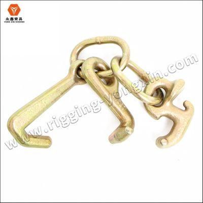 Factory Standard 5/16&quot; Grade 70 G70 Forged 4700 Lbs 15inch Towing J-Hooks, 4inch J and T-Hook Towing Chain Bridle Rtj Clusters