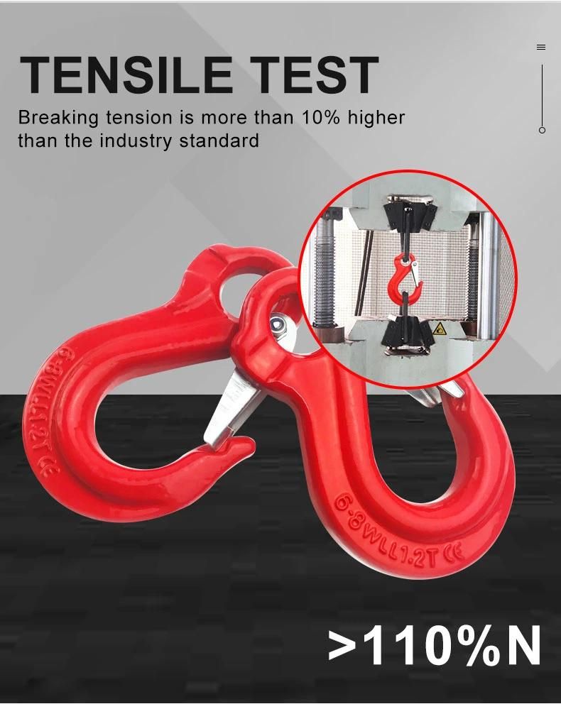 G80 Red Chain Sling Hook with Latch