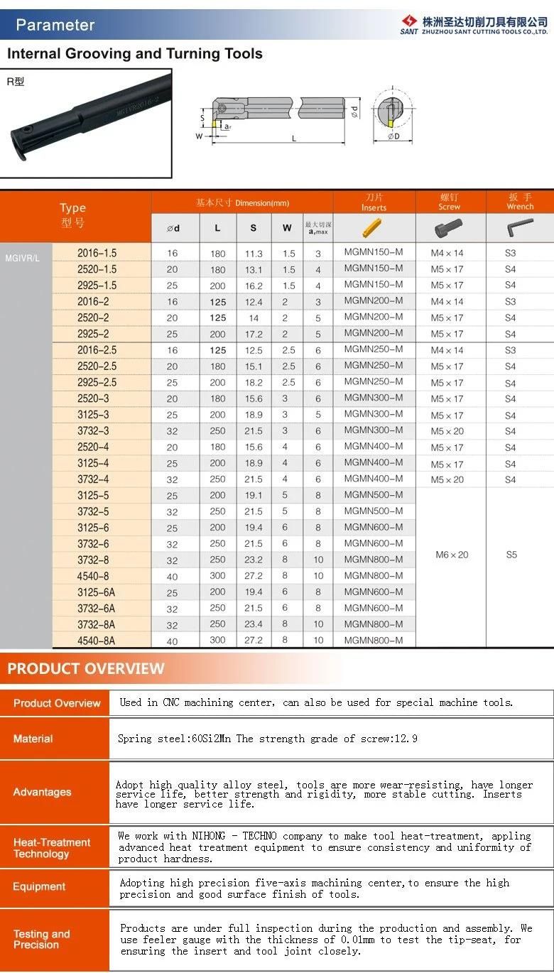 CNC Cutting Tools Internal Grooving Tool Holders Used in Lathe Machine