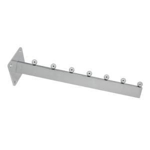 Metal Chrome Supermarket Display Hanging Bar Hooks Wall Clothes Rack