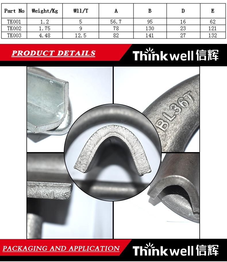 Drop Forged Alloy Steel Galvanized Lashing D Ring with Bracket
