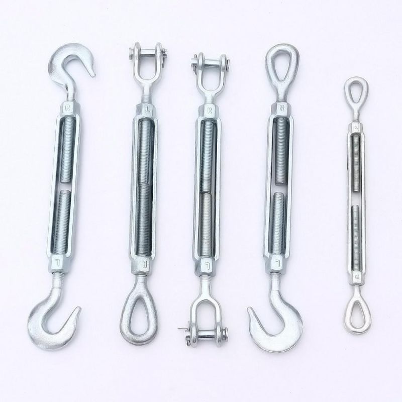 China Factory Cheap Galvanized Zinc Plated Self Color JIS Frame Type Drop Forged Eye and Eye Wire Rope Turnbuckle