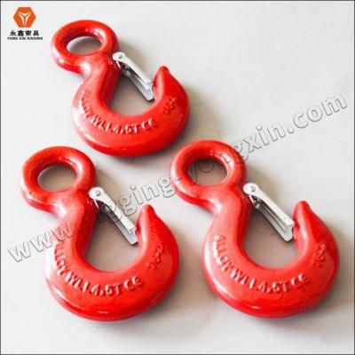 Rigging Steel Drop Forged S322 Lifting Crane Swivel Hook Us Type Heavy Chain Hoist with Safety Latch