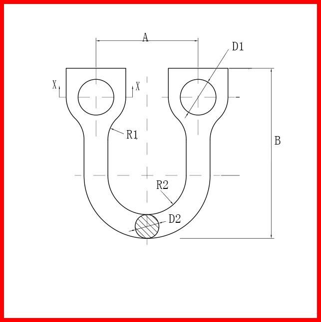 Galvanized Staight Shackle 5/8" for Pole Line Hardware