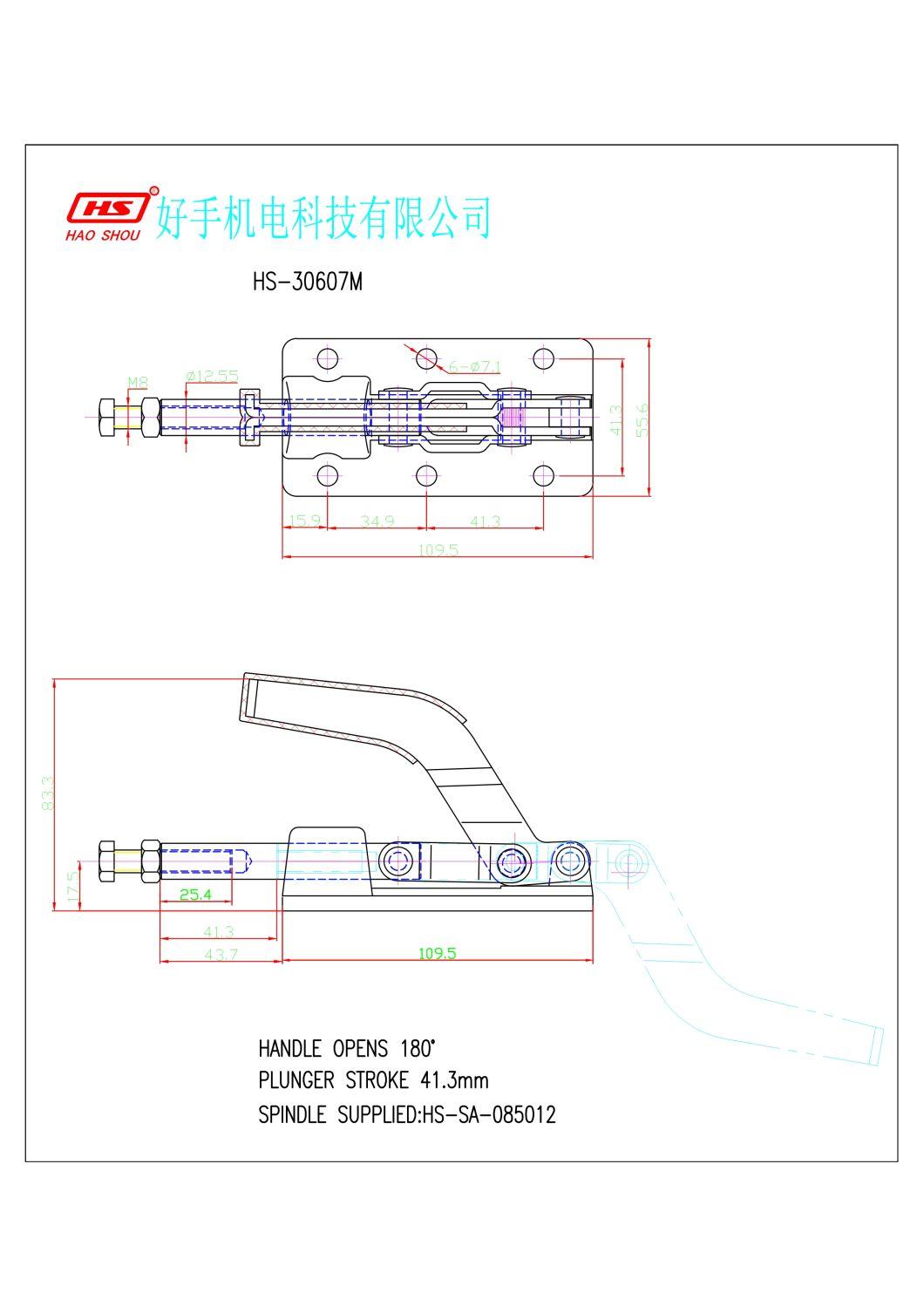 Haoshou HS-30607m as 607-M China Wholesaler Hand Tool Woodworking Quick Adjustable Pull Push Toggle Clamp Used on Fixture