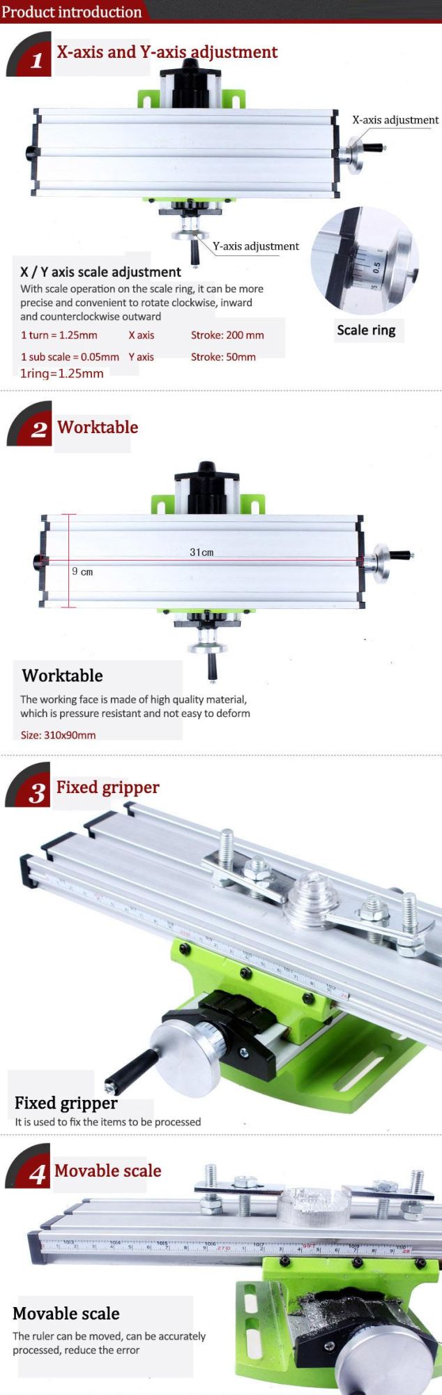Cross Milling Machine Worktable Small Aluminum Alloy Drill Milling Machine with Bench Drill Electric Drill Bracket Use