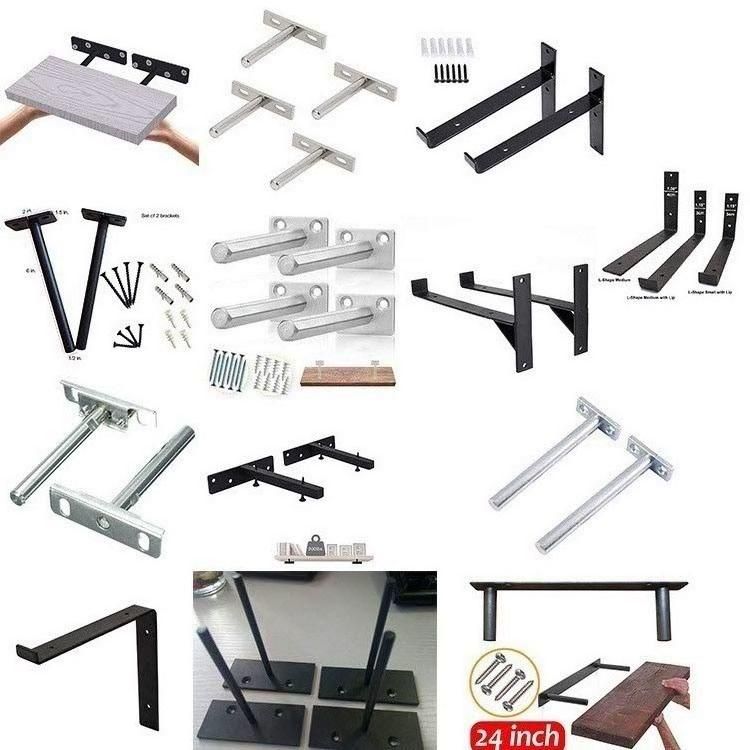 Heavy Duty Decorative Steel 7.25" L Corner Shelf Holders Brackets