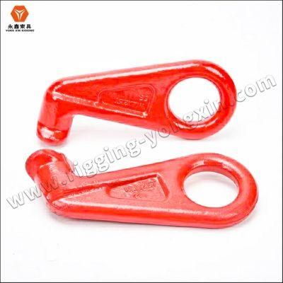 G80 Alloy Steel CE Standard Wll 12.5t Painted Red Color Chain Right Container Hook