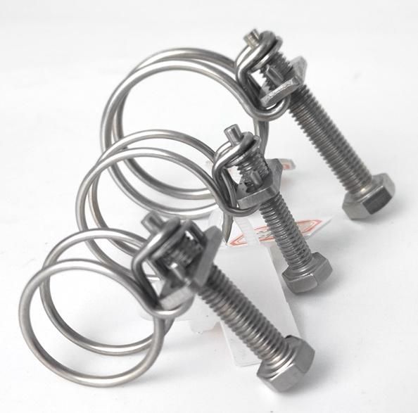 Galvanized Steel/ Nickel-Plated Double Wire Hose Clamps