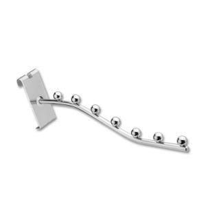 Metal Chrome Supermarket Display Gridwall Hook with 7 Beads